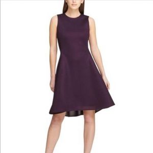 DKNY Mesh sleeveless fit & flare dress